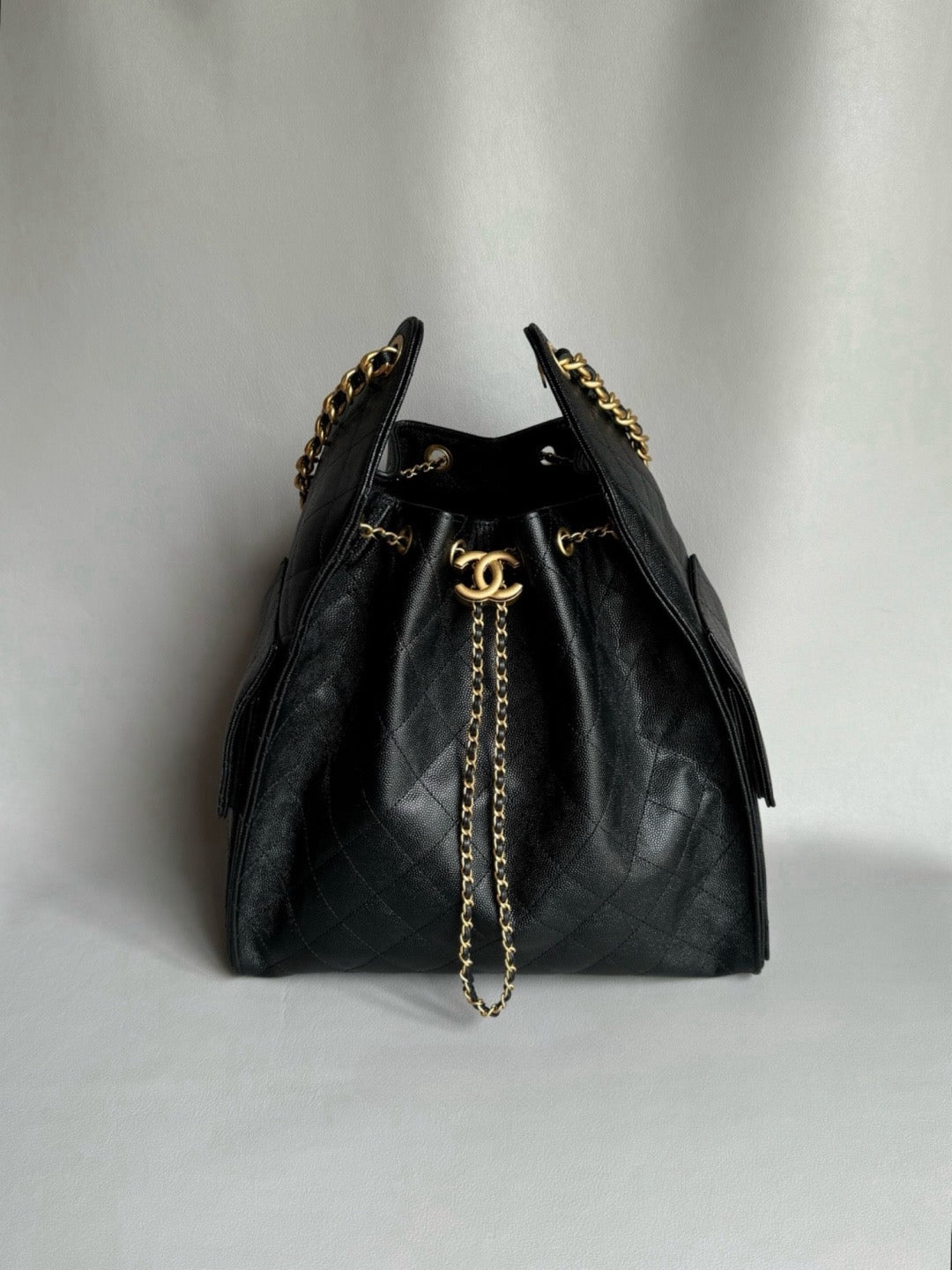 CHANEL-25BAG caviar golden/sliver