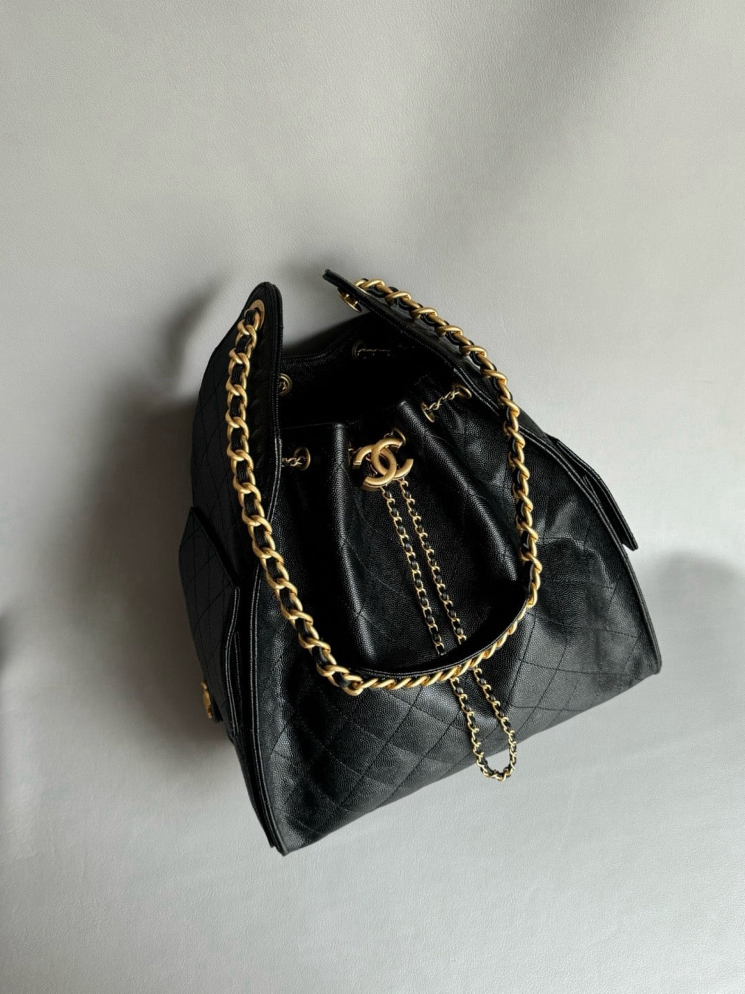 CHANEL-25BAG caviar golden/sliver