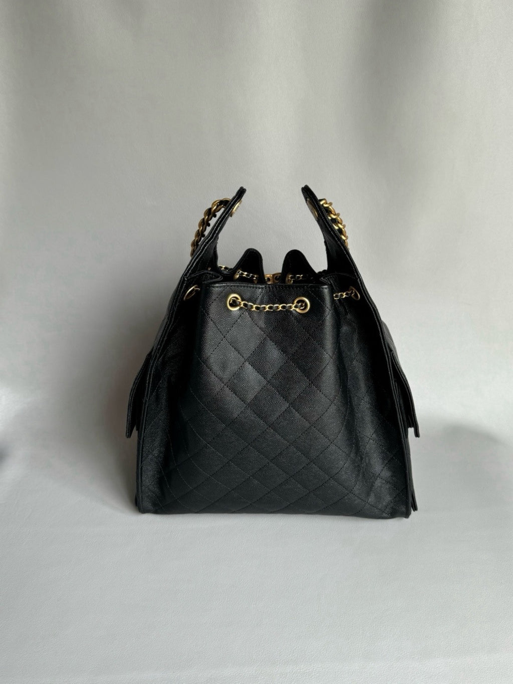CHANEL-25BAG caviar golden/sliver
