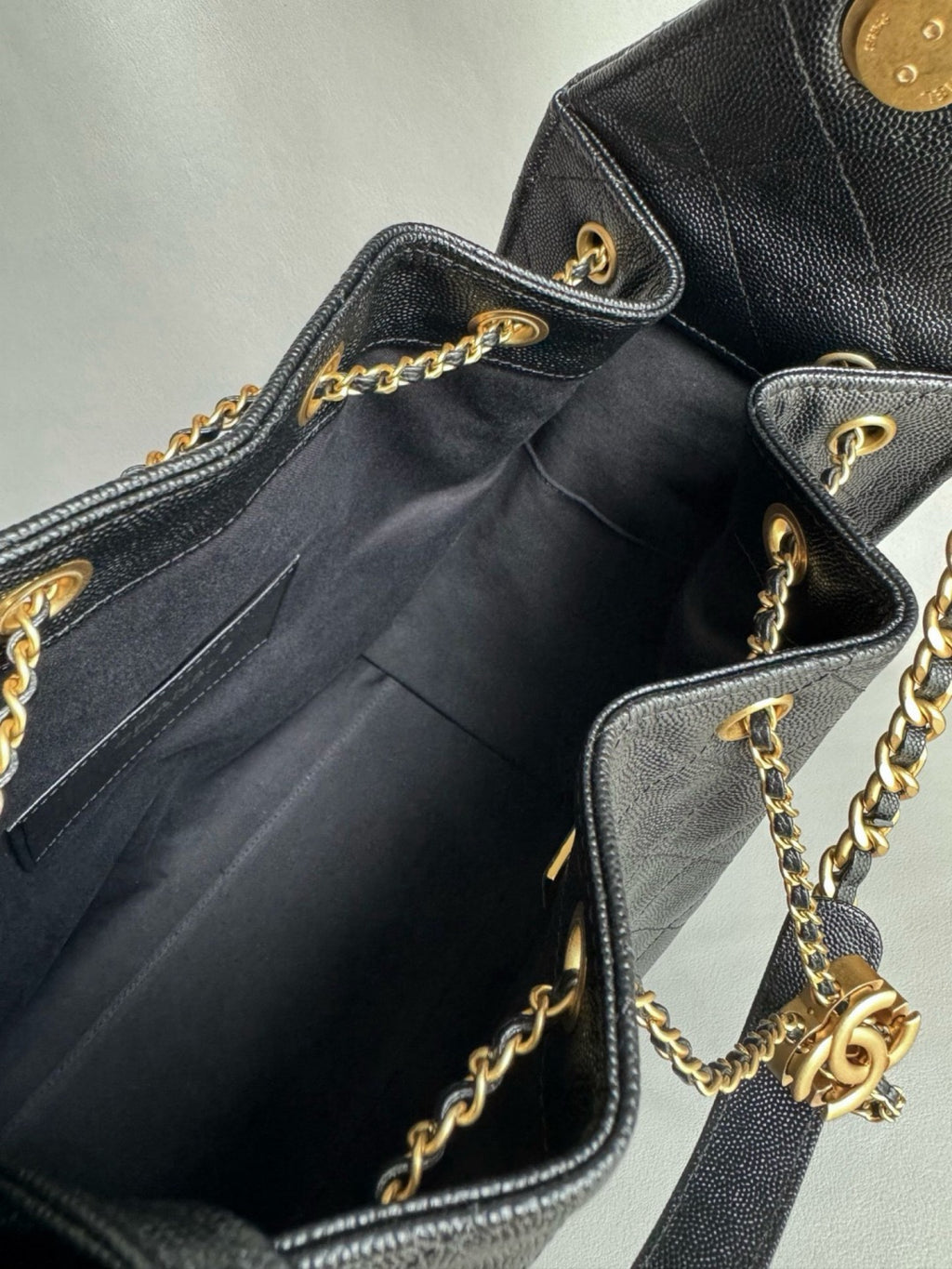 CHANEL-25BAG caviar golden/sliver