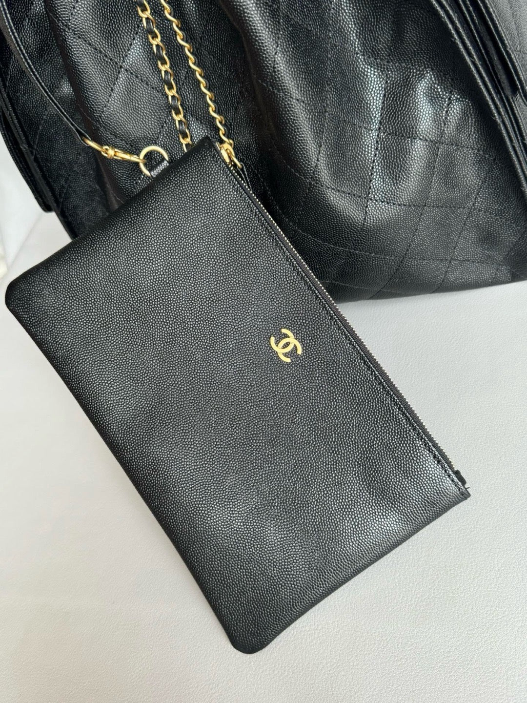 CHANEL-25BAG caviar golden/sliver