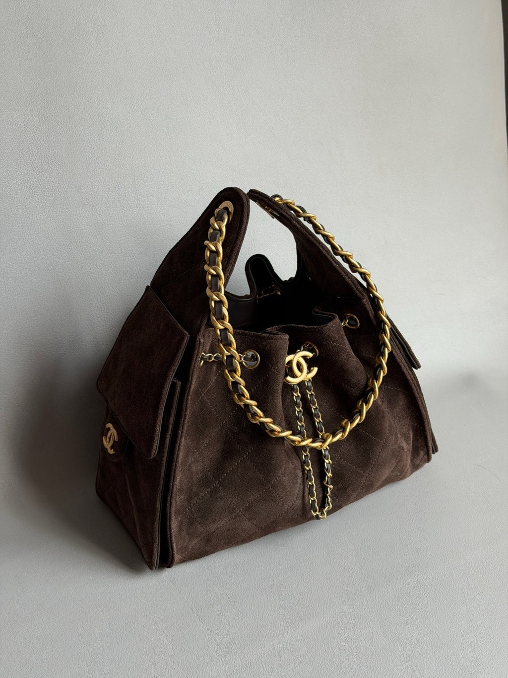 CHANEL-25B BAG golden/sliver