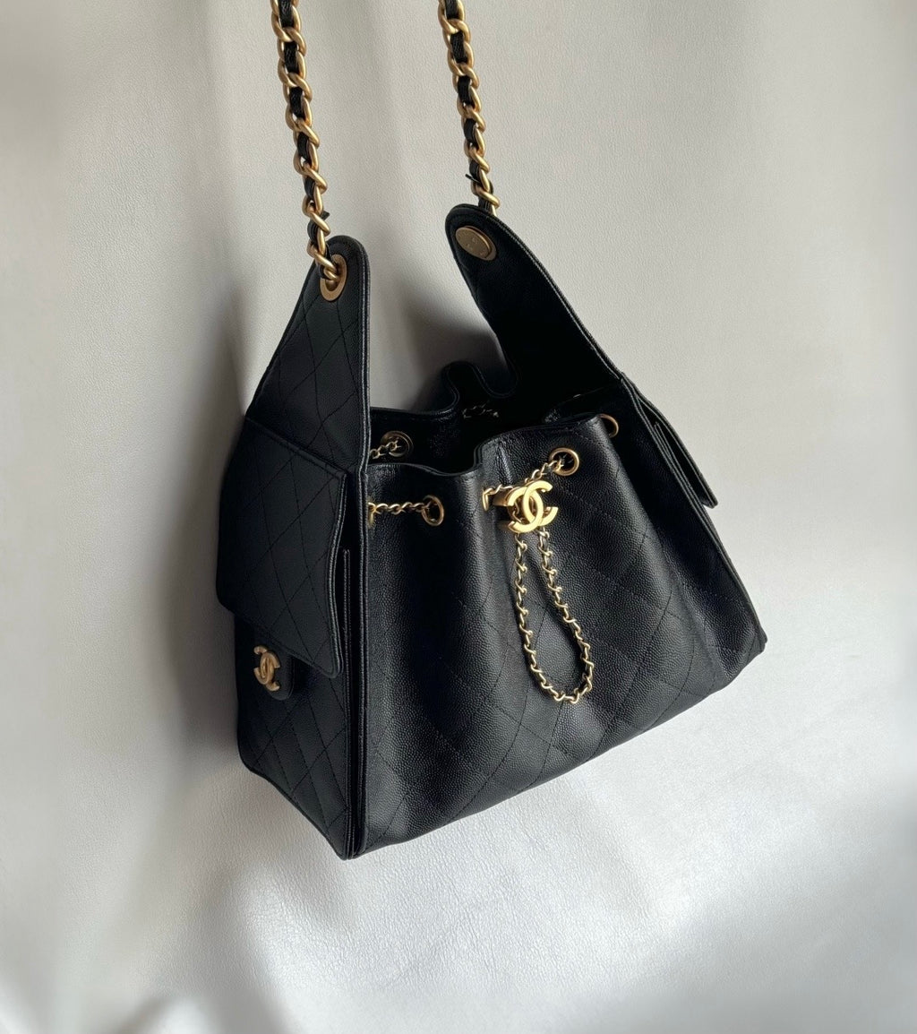 CHANEL-25B BAG golden/sliver