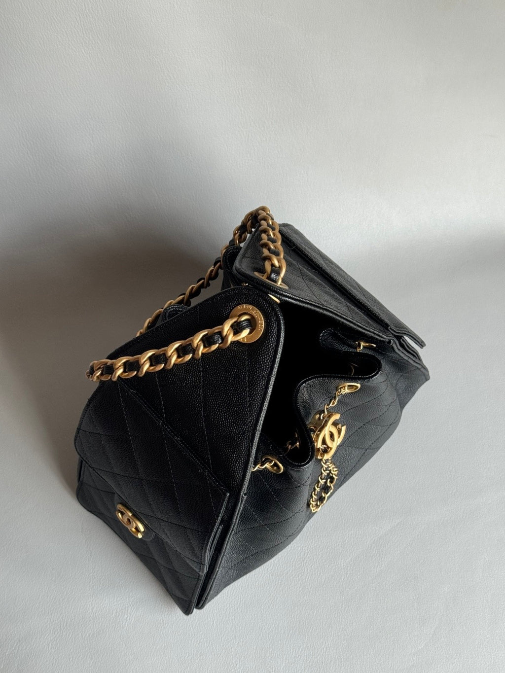 CHANEL-25B BAG golden/sliver