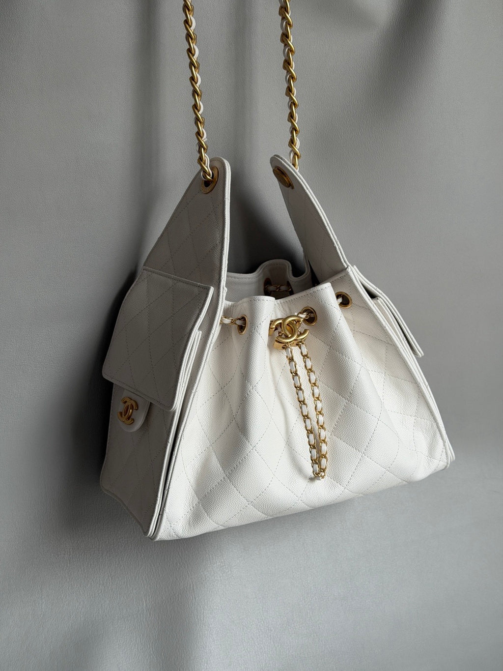 CHANEL-25B BAG golden/sliver