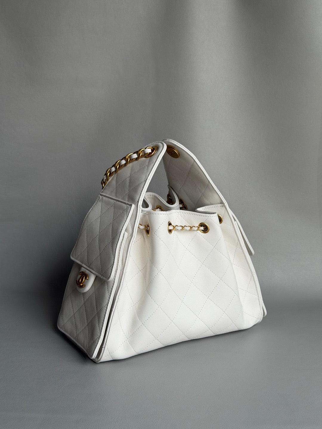 CHANEL-25B BAG golden/sliver