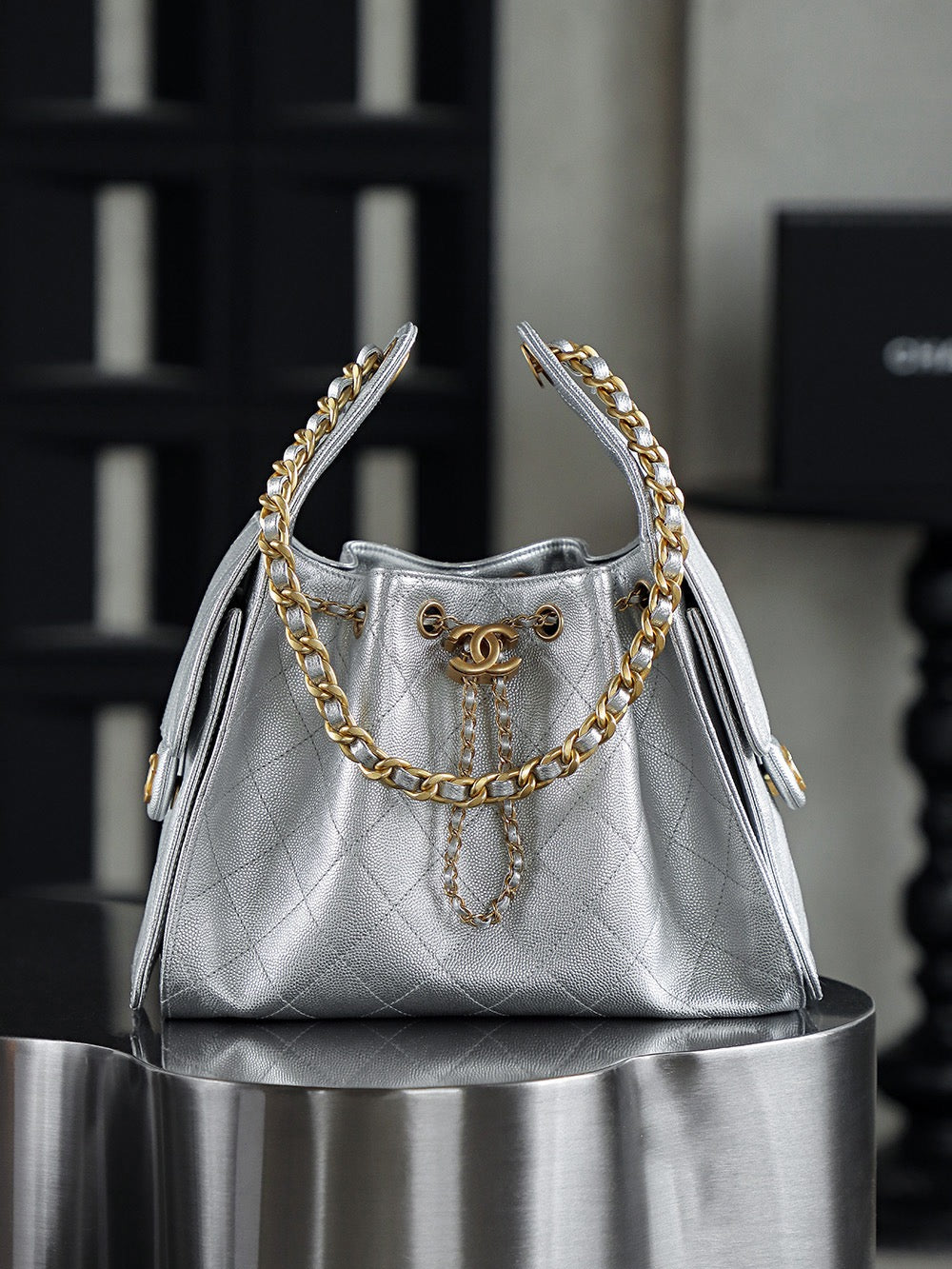 CHANEL-25BAG golden/sliver
