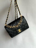 CHANEL-25K Double Flap bag golden/sliver