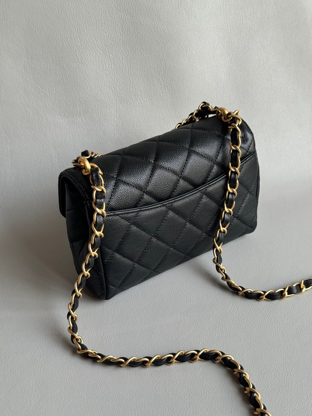 CHANEL-25K Double Flap bag golden/sliver