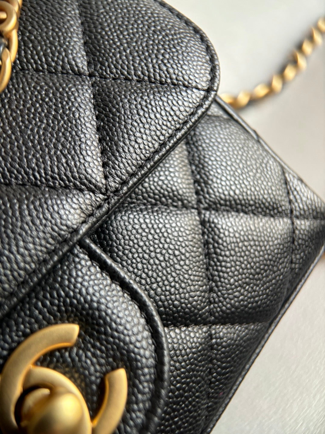 CHANEL-25K Double Flap bag golden/sliver