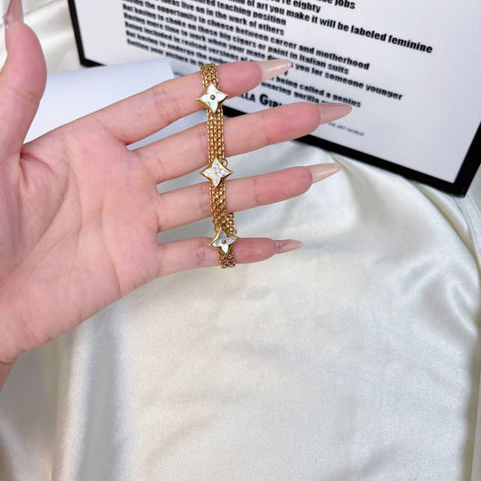New exquisite bracelet metal flower design temperament versatile
