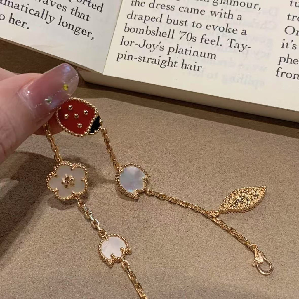 Red ladybug bracelet, seven-star ladybug bracelet, female animal style, niche light luxury bracelet