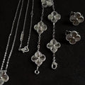 New silver four-leaf clover five-flower set for women's diylight luxury four-leaf clover titanium steel jewelry
