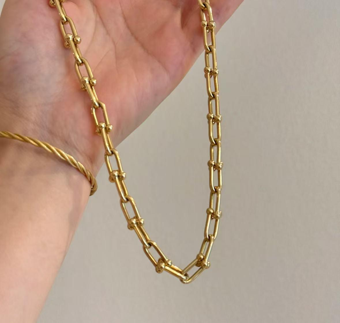 U-shaped horseshoe buckle necklace, a trendy, high-end, light luxury and niche collarbone chain accessory for women