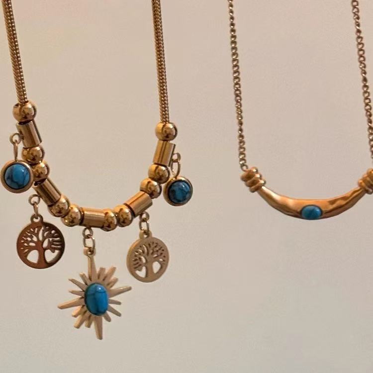 FENG SHUI - 16 vintage sunflower necklace niche design sense of high class