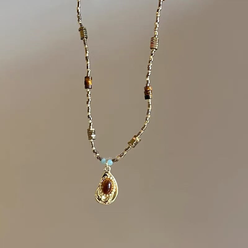 FENG SHUI - 16 vintage sunflower necklace niche design sense of high class