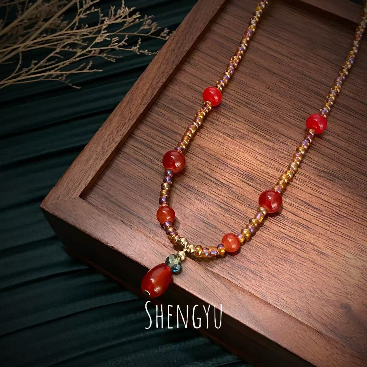 FENG SHUI - 16 vintage sunflower necklace niche design sense of high class