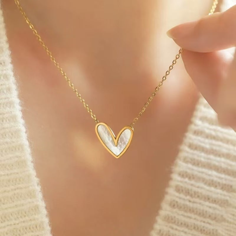 FENG SHUI - 24 S925 sterling silver white Friary love necklace for women with simple light luxury high-grade new autumn and winter sweater chain