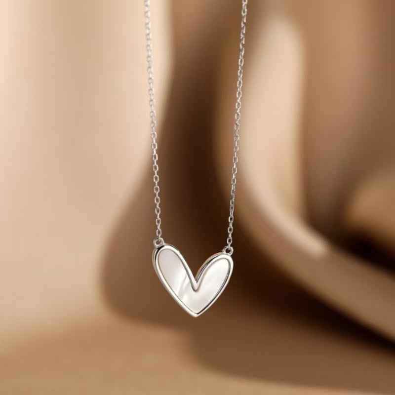 FENG SHUI - 24 S925 sterling silver white Friary love necklace for women with simple light luxury high-grade new autumn and winter sweater chain