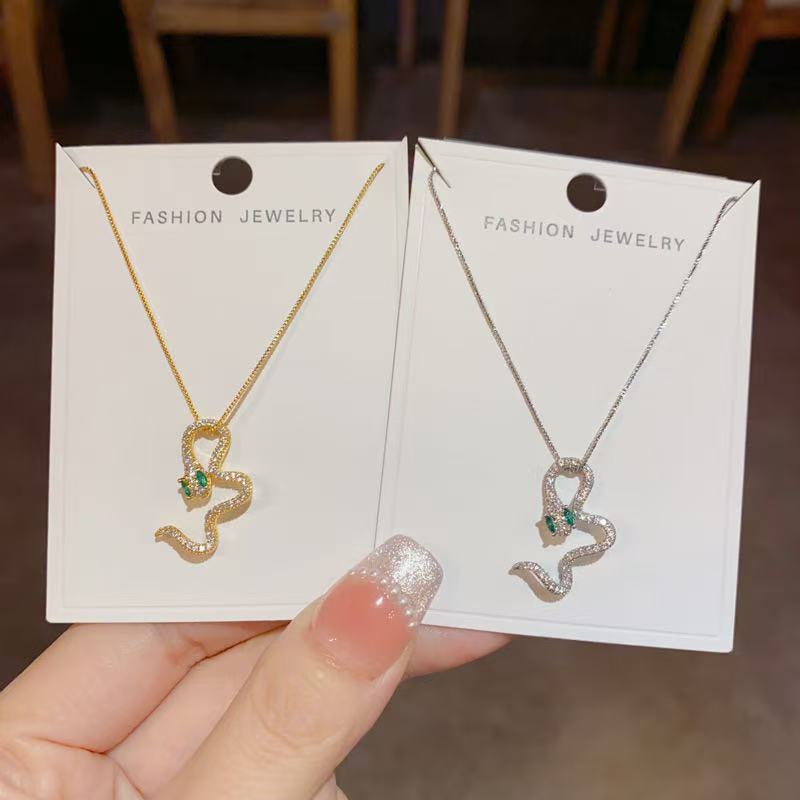 FENG SHUI - 29 2025 new zircon snake necklace personality fashion unique sweet cool all senior sense clavicle chain