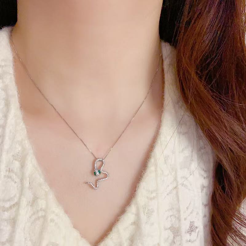 FENG SHUI - 29 2025 new zircon snake necklace personality fashion unique sweet cool all senior sense clavicle chain