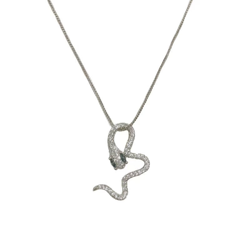 FENG SHUI - 29 2025 new zircon snake necklace personality fashion unique sweet cool all senior sense clavicle chain