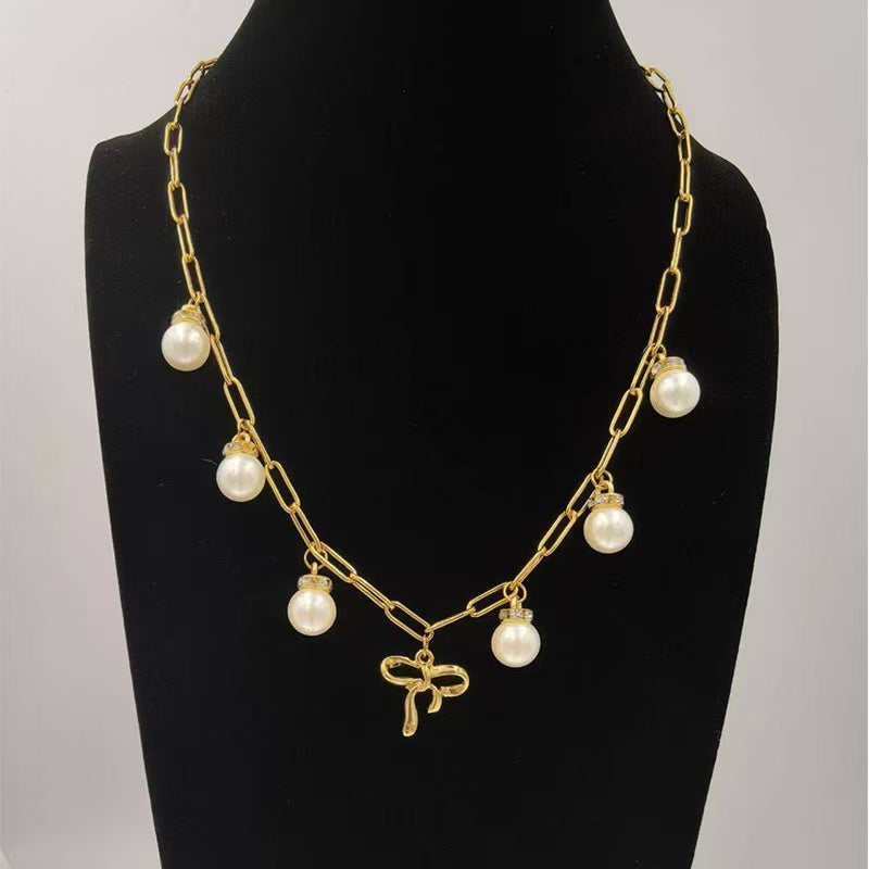 FENG SHUI - 30 New multi-layer imitation pearl necklace Pearl beaded pendant necklace