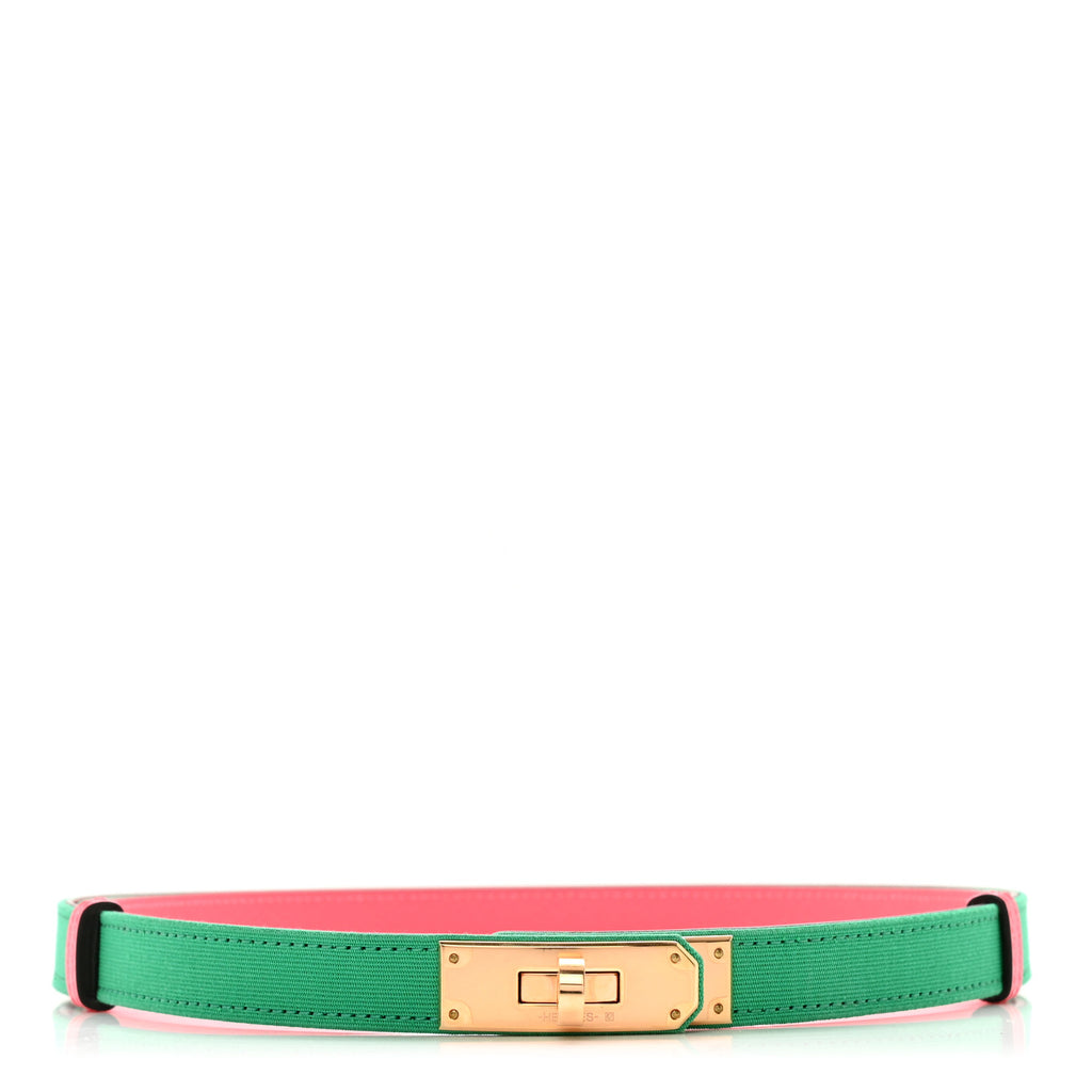 Toile Officier Epsom Kelly Belt Menthe Rose Azalee