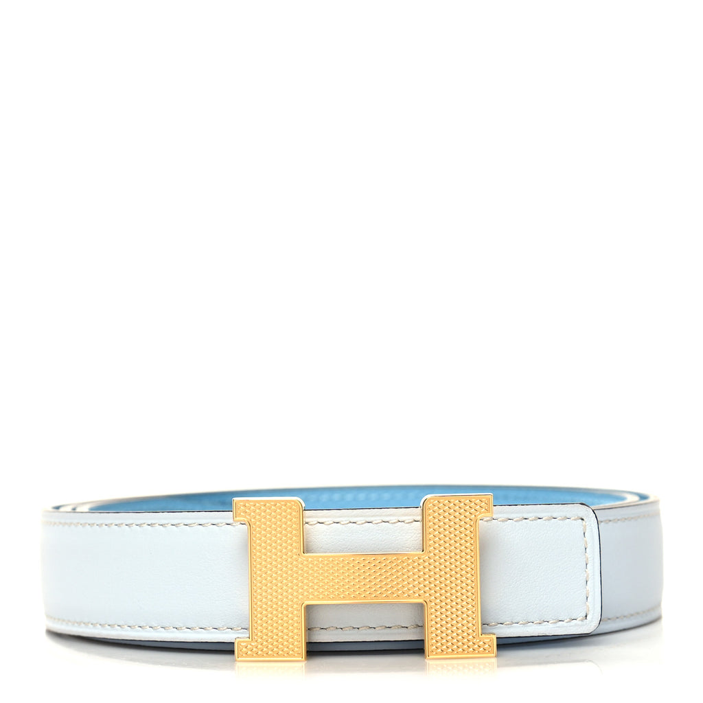 Epsom Swift 32mm Guilloche H Belt 85 34 Bleu Brume Celeste