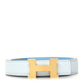Epsom Swift 32mm Guilloche H Belt 85 34 Bleu Brume Celeste