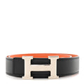 Epsom Swift 24mm Mini Constance Guilloche H Belt 80 32 Black Orange