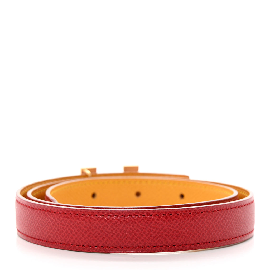 Epsom 24mm Mini H Belt 65 Rouge Vif Jaune