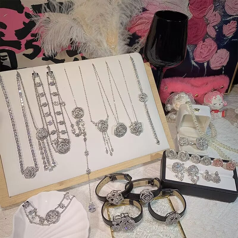 FENG SHUI - 34 Elegant luxury Camellia series necklace bracelet earrings bracelet