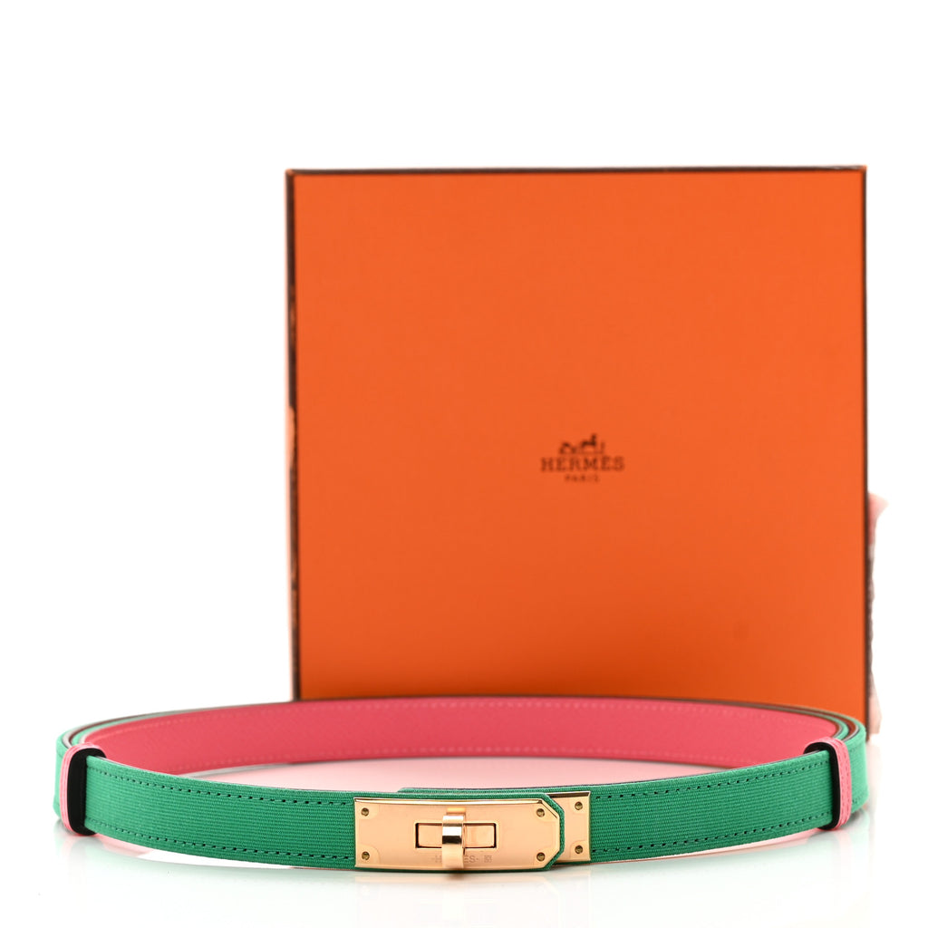 Toile Officier Epsom Kelly Belt Menthe Rose Azalee