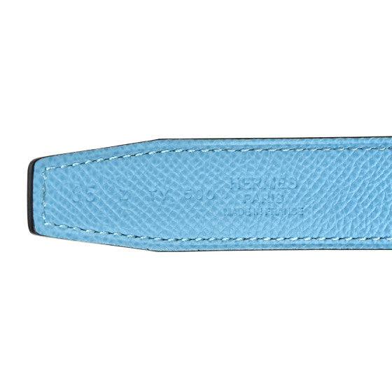Epsom Swift 32mm Guilloche H Belt 85 34 Bleu Brume Celeste