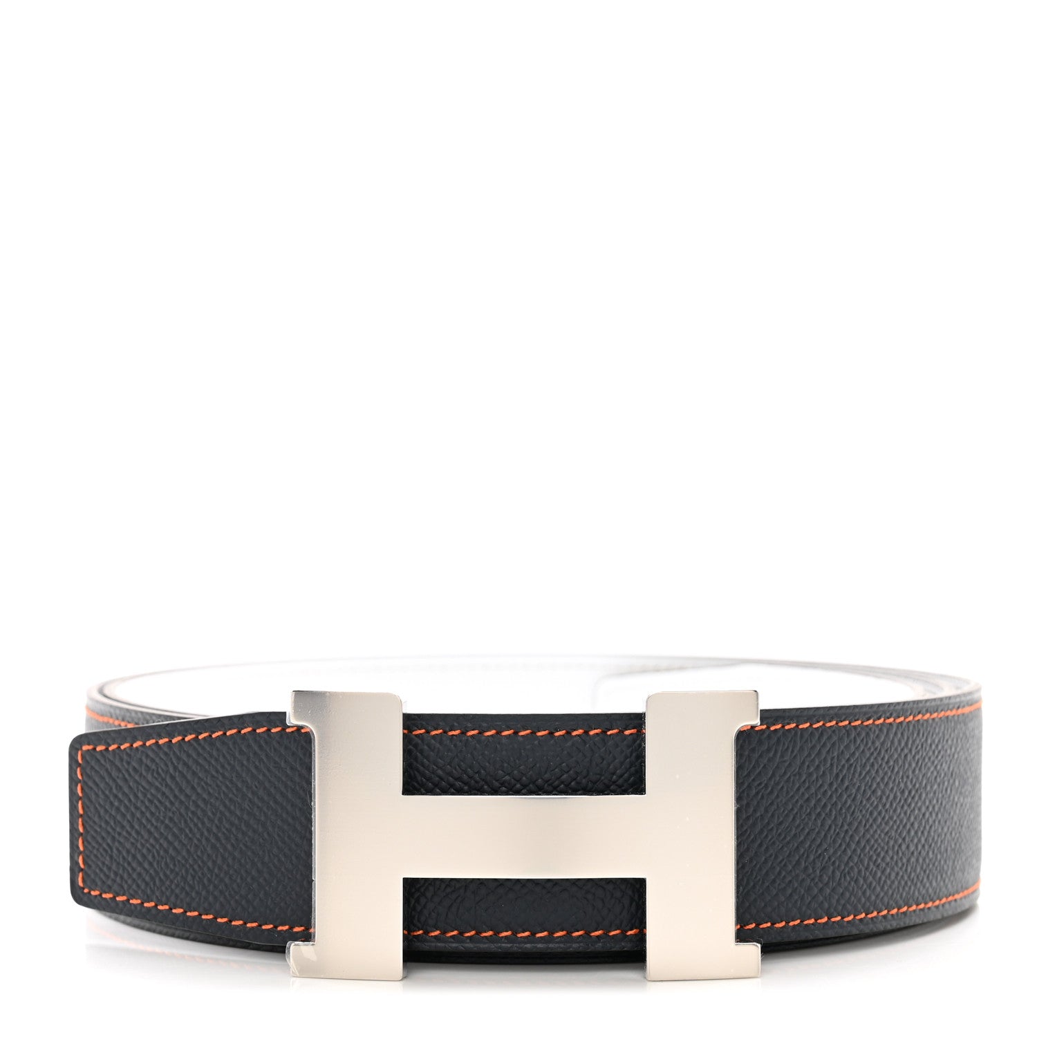 Epsom 38mm H Belt 110 Bleu Indigo White Orange