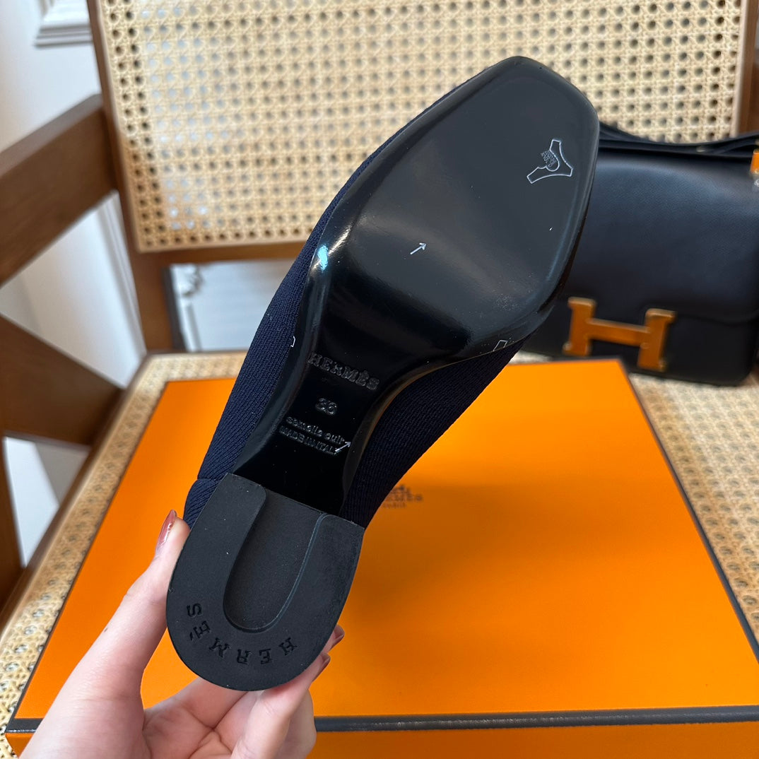 H jenna Chenille knitted calfskin ankle boots